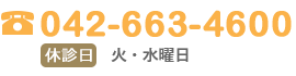 お電話はこちら　TEL:042-663-4600